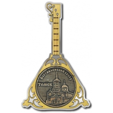 Магнит из бересты Томск-Богоявленский собор балалайка серебро